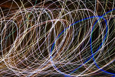 Full frame shot of light trails at night