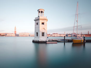 View of lighthouse in city