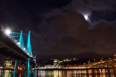 Illuminated cityscape at night