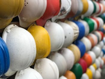 Close-up of multi colored hats 