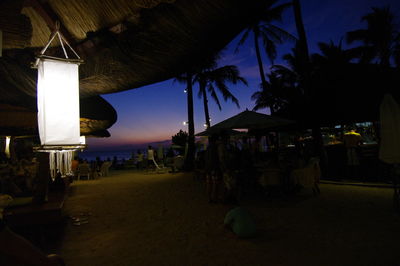 Illuminated sea at night