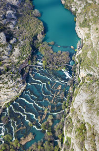 Aerial view of roški slap in krka national park, croatia