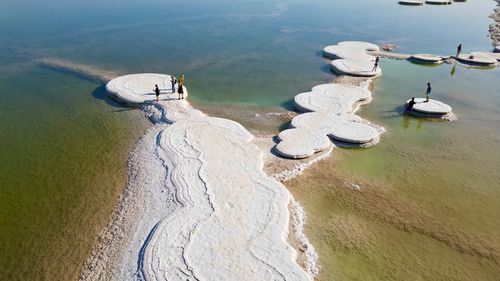 High angle view of beach