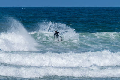 Surfer riding