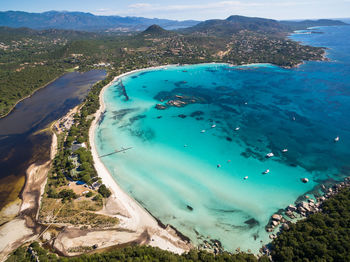 High angle view of beach