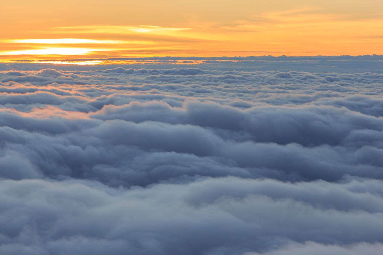 AERIAL VIEW OF CLOUDSCAPE DURING SUNSET