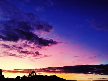 Scenic view of dramatic sky during sunset