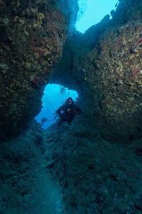 Man swimming in sea