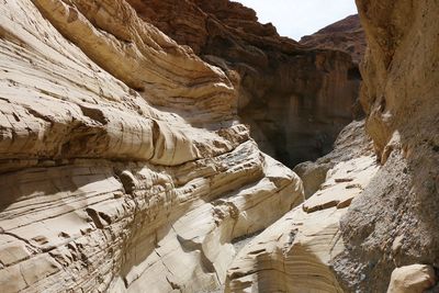 Low angle view of rock formation