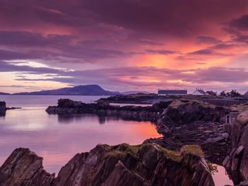 Scenic view of dramatic sky over sea