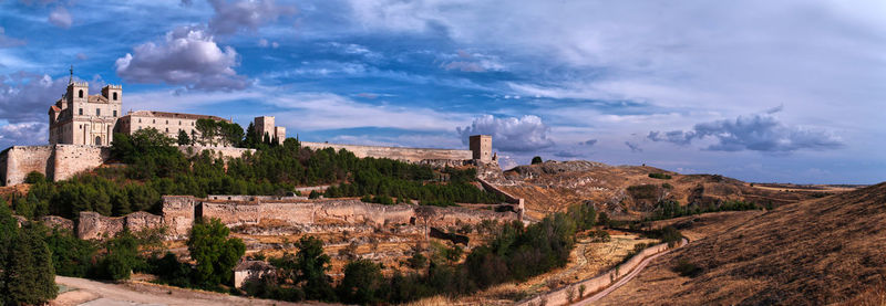 Panoramic view of historic building against sky