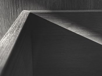 High angle view of wooden table