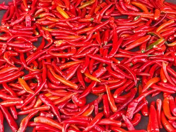 Full frame shot of red chili peppers
