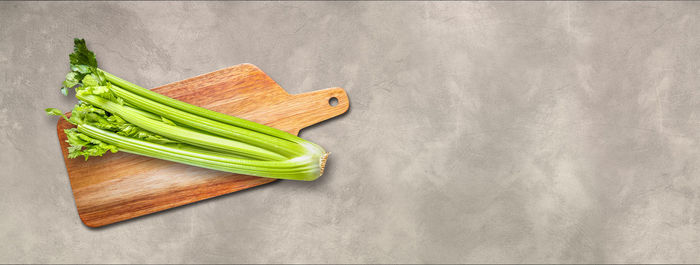 High angle view of vegetables on cutting board