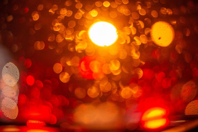 Defocused image of illuminated lights