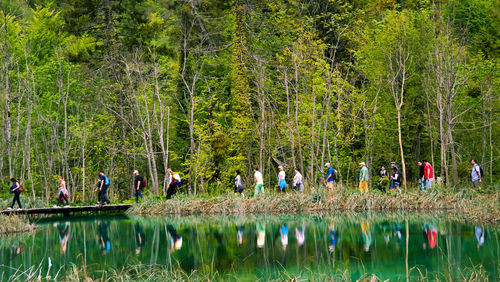 Reflection of people on water