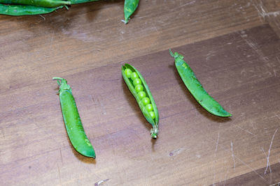 High angle view of vegetables on cutting board