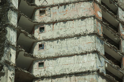 Low angle view of an old demolished building