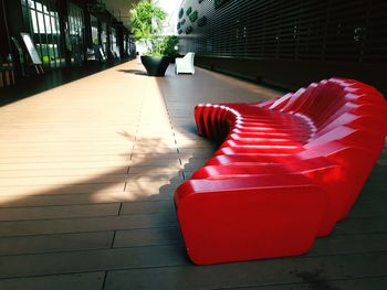 Red table and chairs