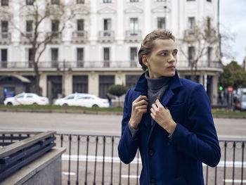 Young man looking at camera