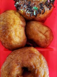 High angle view of bread on table