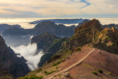 Scenic view of mountains against sky