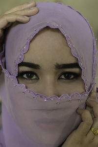 Close-up portrait of a beautiful young woman