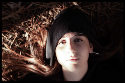 Close-up portrait of a young woman