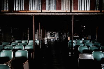 View of empty chairs in auditorium