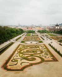 Aerial view of city against sky