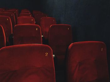 Empty seats in movie theater