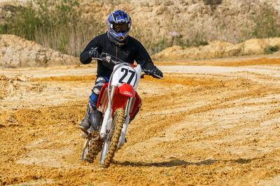 Man riding bicycle