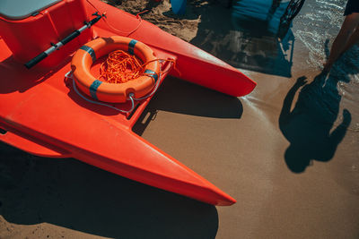 High angle view of food on table