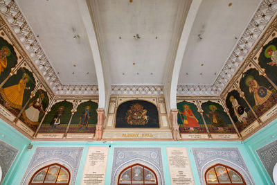 Low angle view of ornate ceiling in building