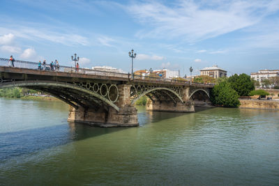 Bridge over river against sky