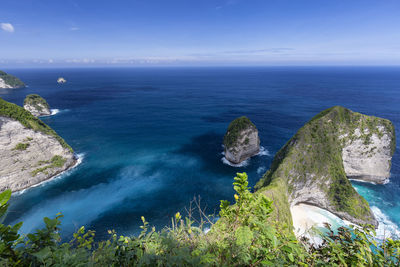 High angle view of sea against sky