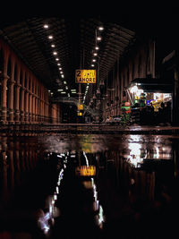 Illuminated city at night