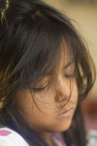 Close-up of girl sleeping