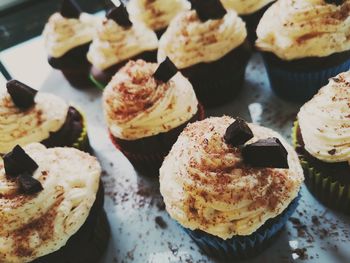 High angle view of cake on table