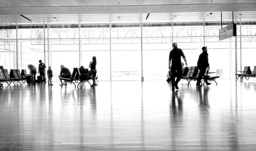 People in airport terminal