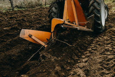 Tractor plowing