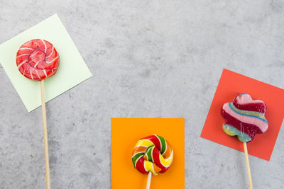 High angle view of food on table