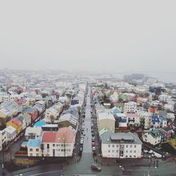 Cityscape against clear sky