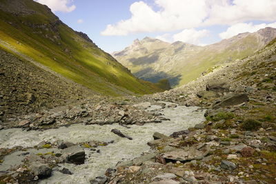 Scenic view of mountains against sky