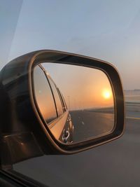 Close-up of side-view mirror