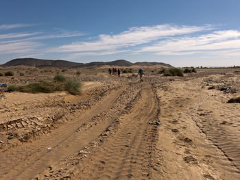 Scenic view of desert against sky