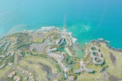 High angle view of sea shore