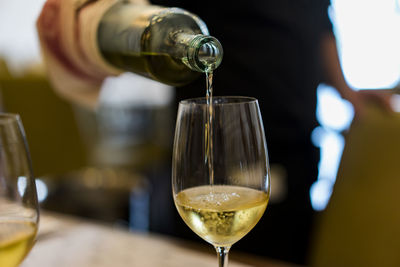 Close-up of wineglass in glass