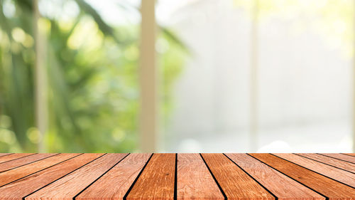 Close-up of wooden table