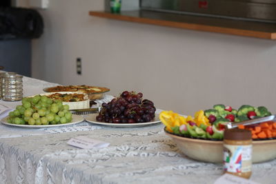 Fruits and vegetables on table